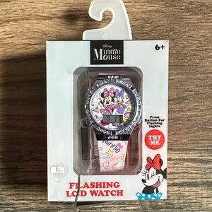 Disney Minnie Mouse & Daisy Duck Flashing LED Watch - Pink Band